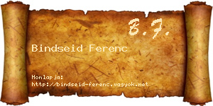 Bindseid Ferenc névjegykártya